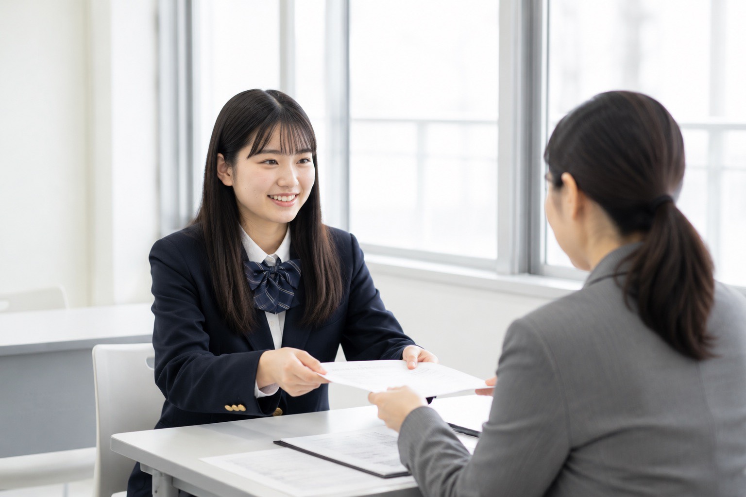 総合型選抜入試を受験する高校生